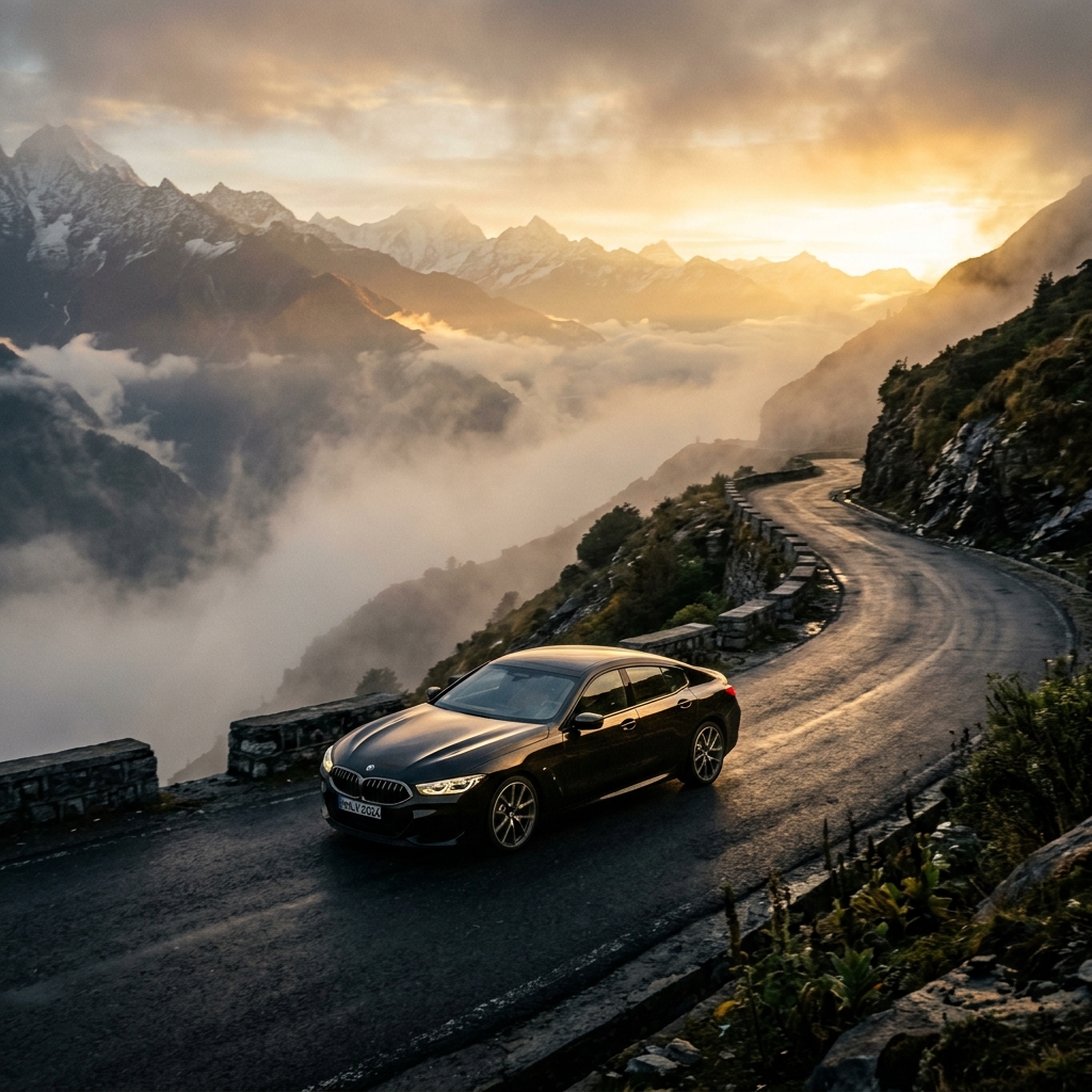 Luxury Car in Mountains